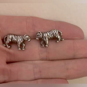 Sterling Silver Tiger post stud earrings